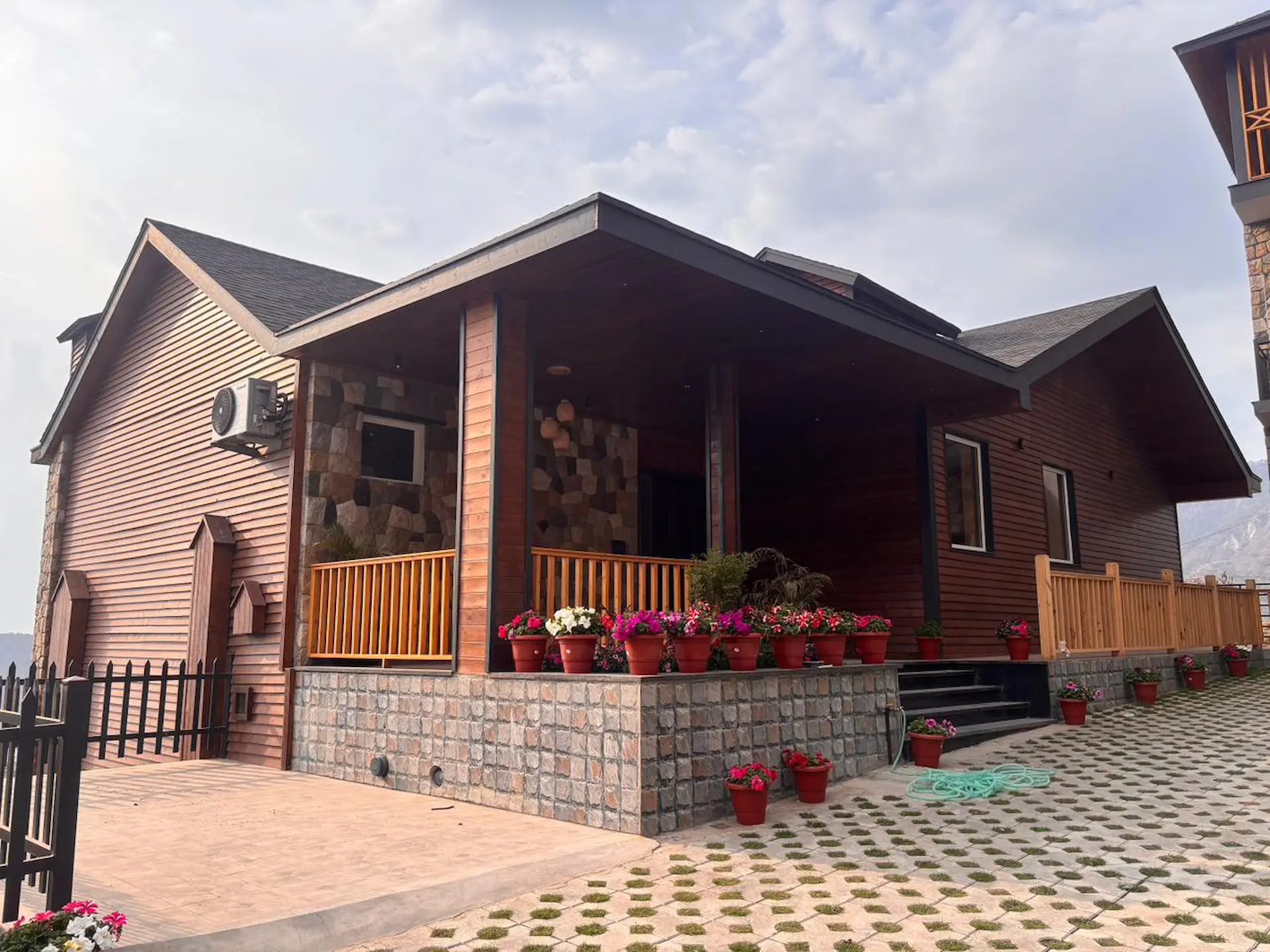 Residential villa construction — foundation stage